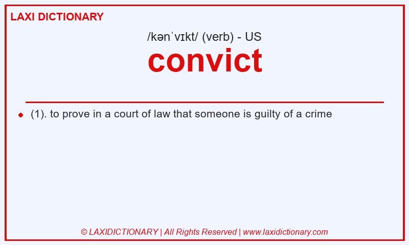 Definition convict in American English