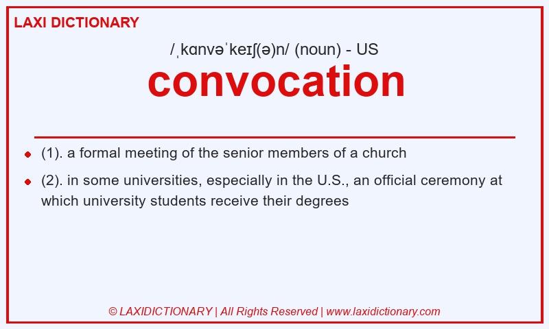 Definition convocation in American English