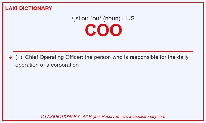 Definition COO in American English