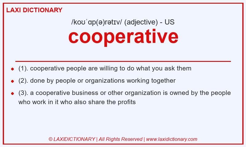 Definition cooperative in American English