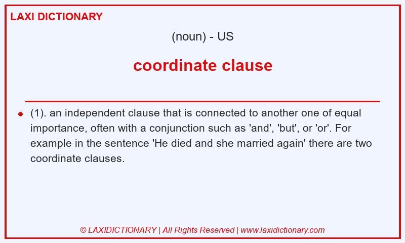 Definition coordinate clause in American English