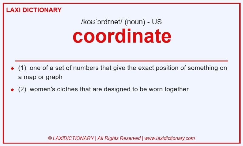 Definition coordinate in American English