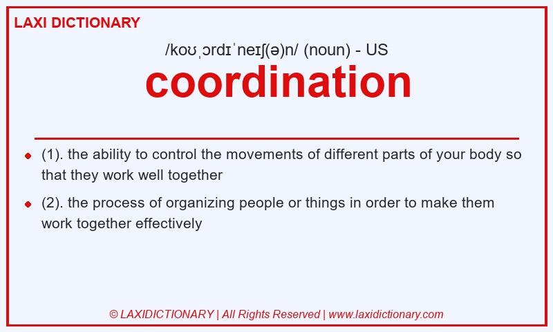 Definition coordination in American English