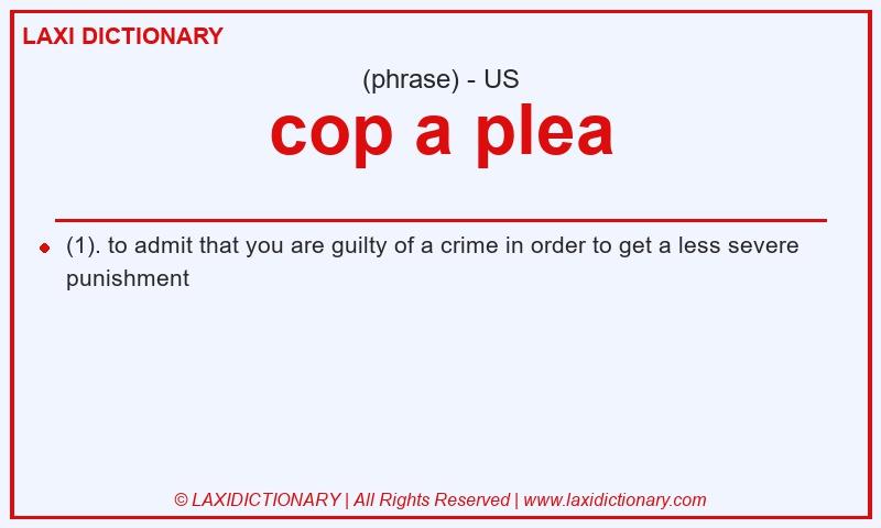 Definition cop a plea in American English