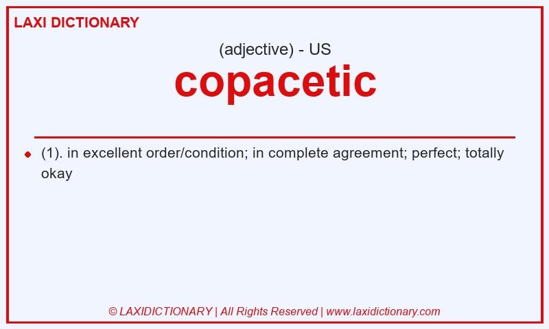 Definition copacetic in American English