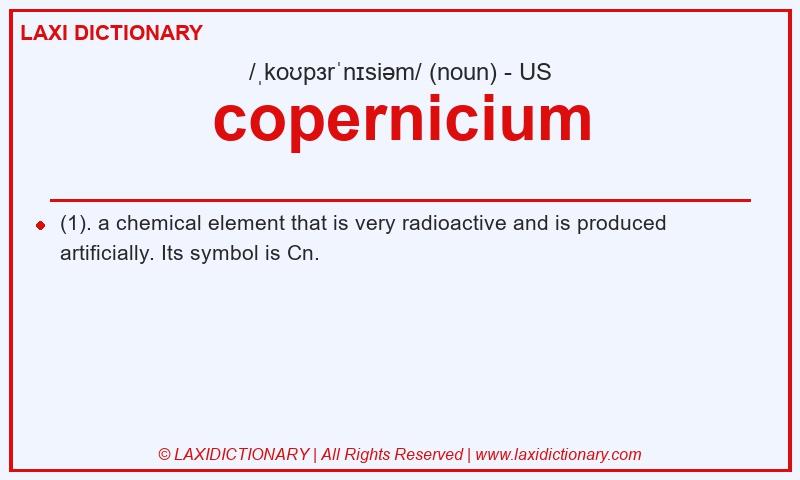 Definition copernicium in American English