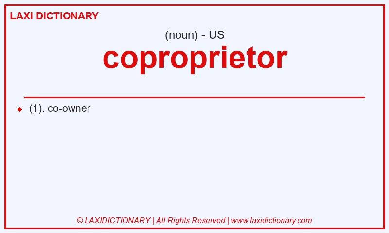 Definition coproprietor in American English