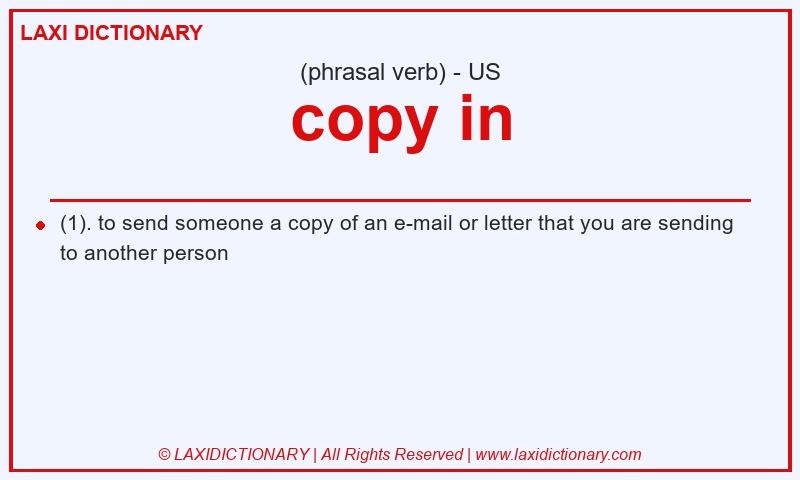 Definition copy in in American English