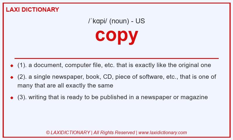 Definition copy in American English