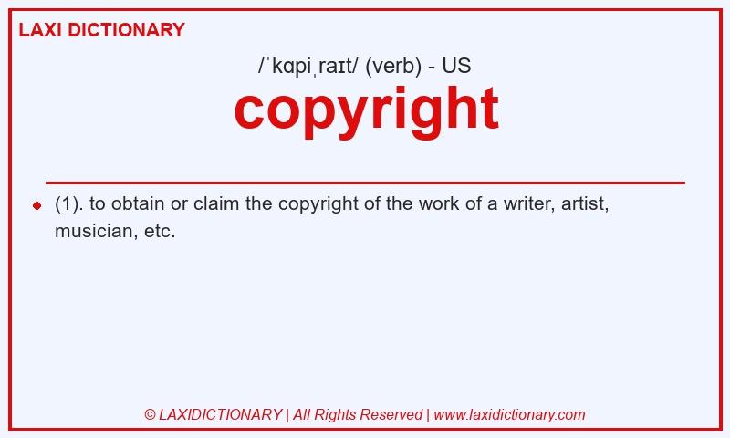 Definition copyright in American English