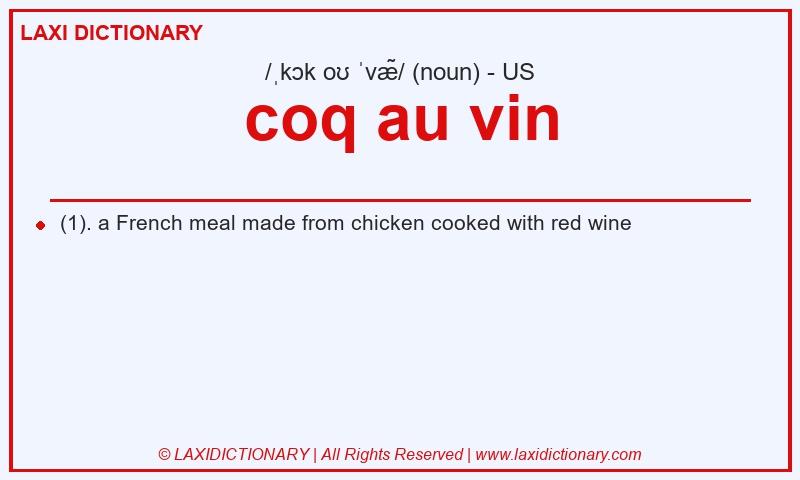 Definition coq au vin in American English