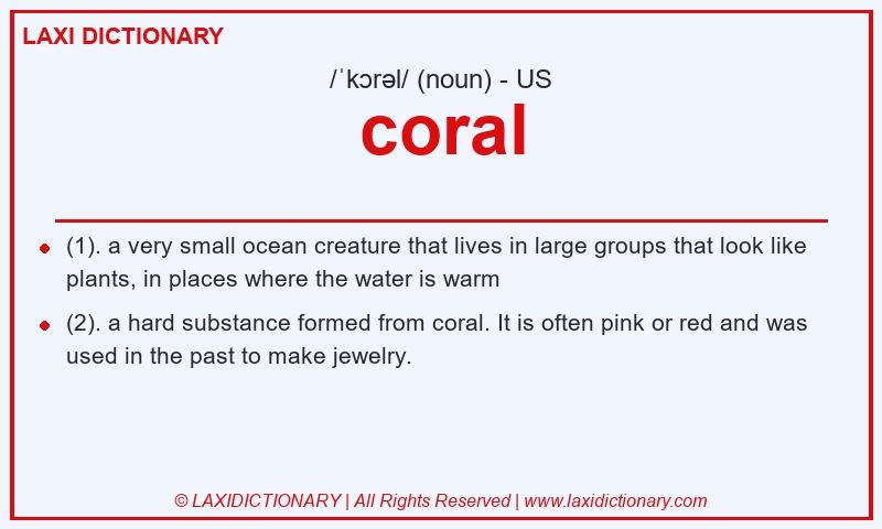 Definition coral in American English