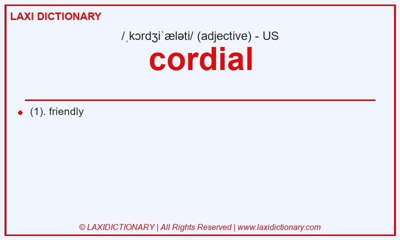 Definition cordial in American English