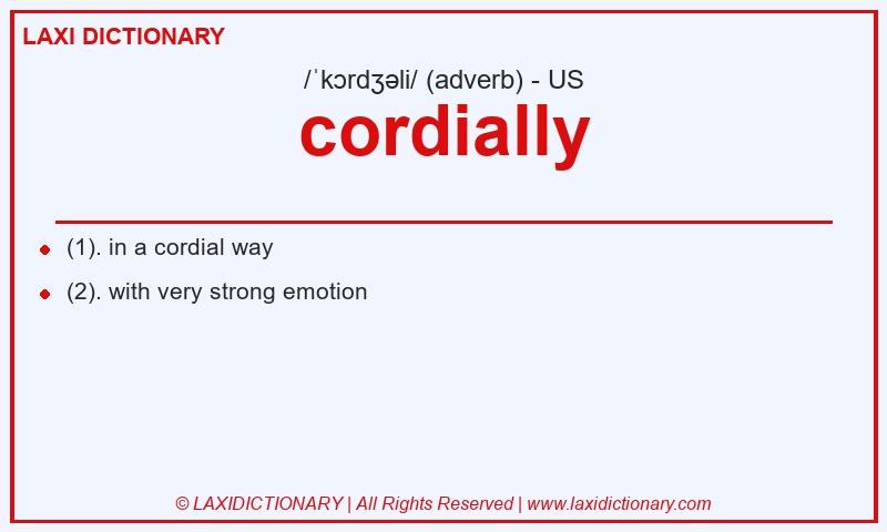 Definition cordially in American English
