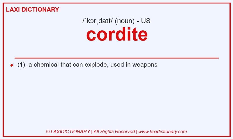 Definition cordite in American English