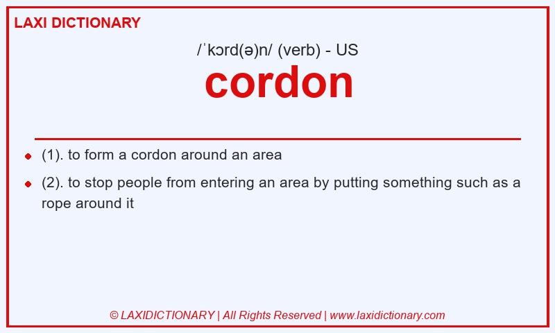 Definition cordon in American English