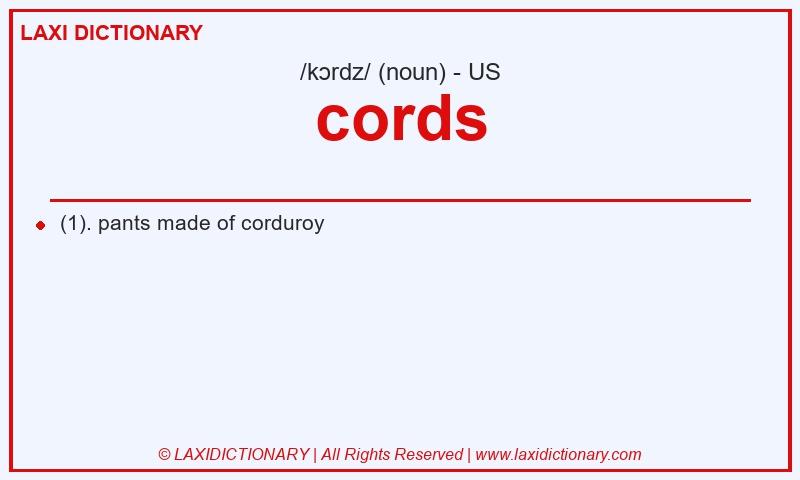 Definition cords in American English