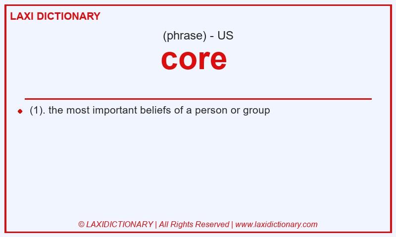 Definition core  in American English