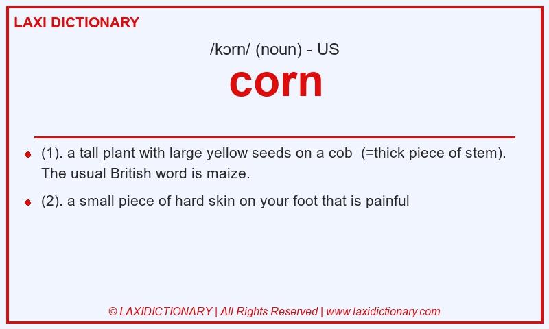 Definition corn in American English