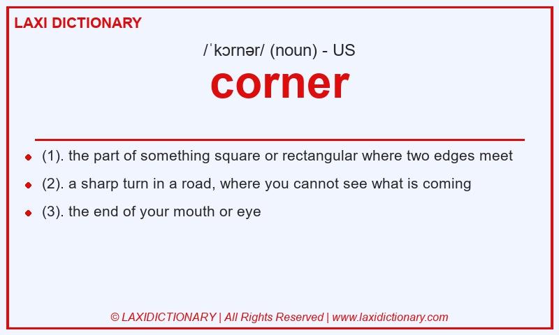 Definition corner in American English