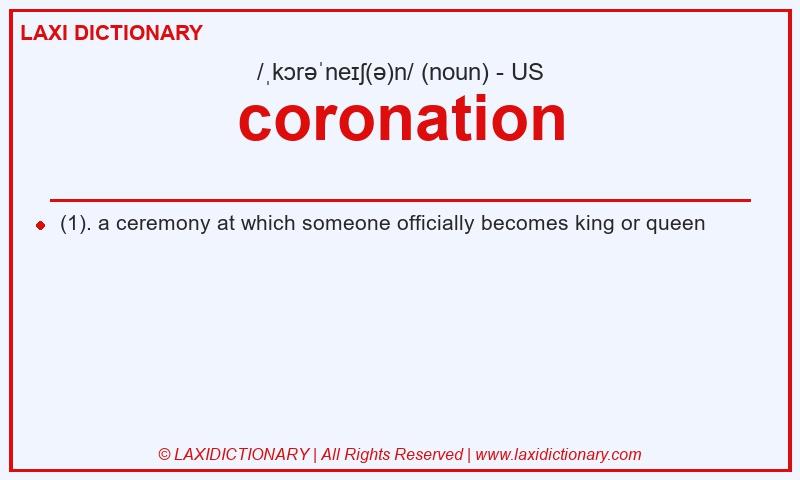 Definition coronation in American English