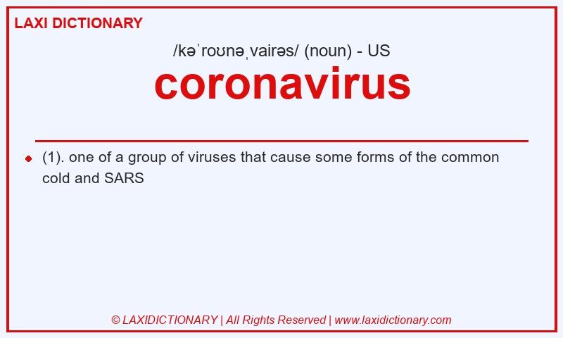 Definition coronavirus in American English