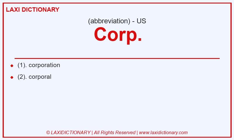 Definition Corp. in American English