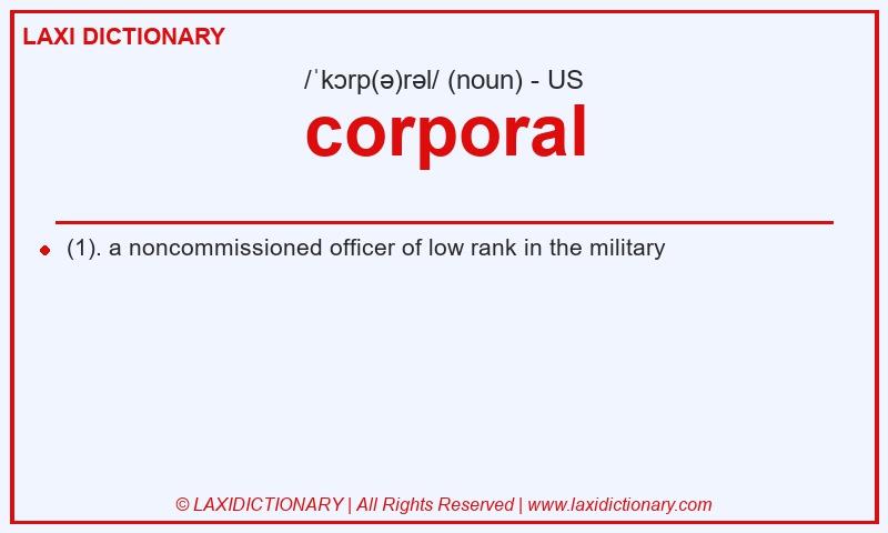 Definition corporal in American English