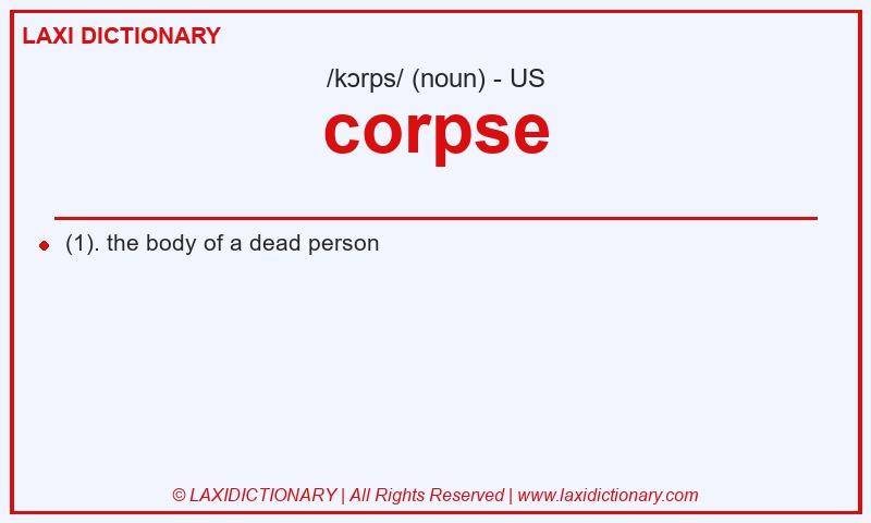 Definition corpse in American English