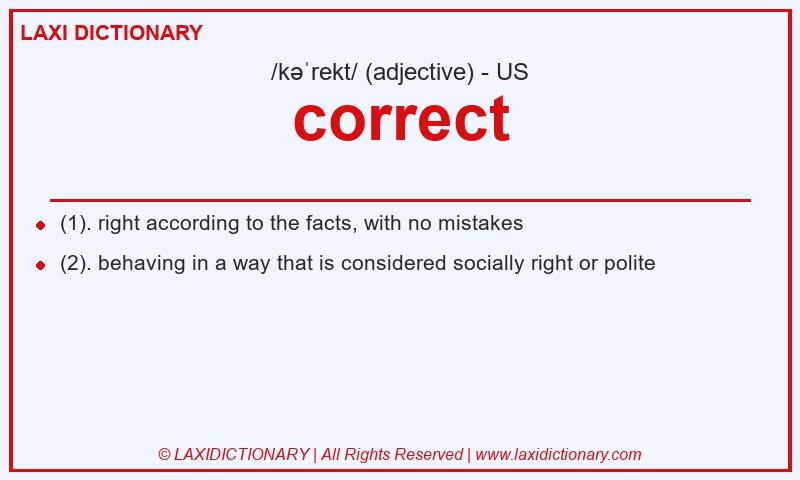 Definition correct in American English