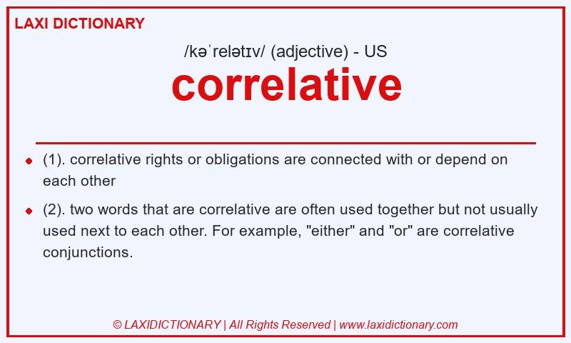 Definition correlative in American English