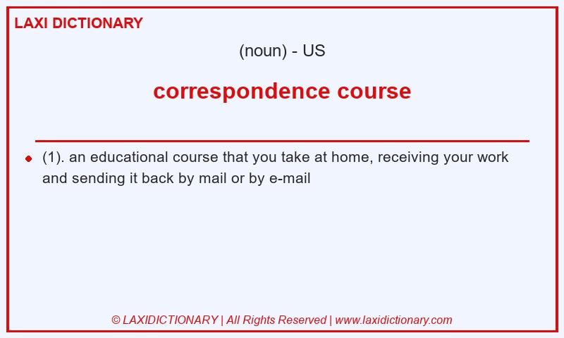 Definition correspondence course in American English
