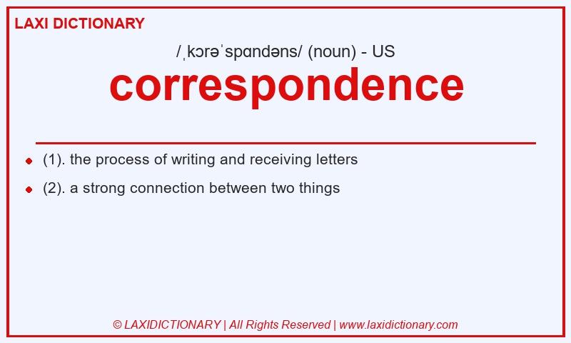 Definition correspondence in American English
