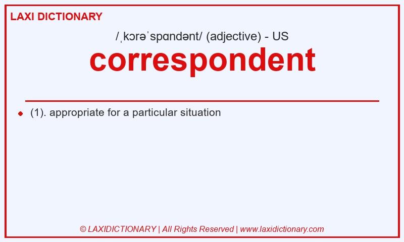 Definition correspondent in American English