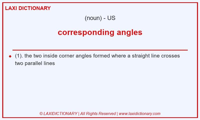 Definition corresponding angles in American English