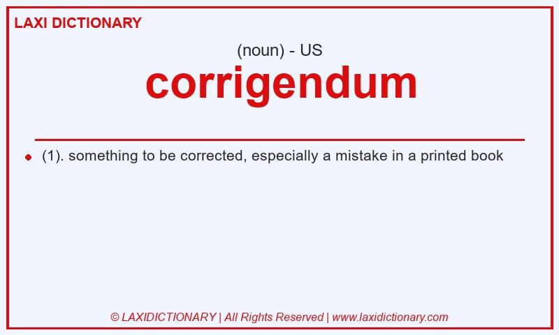 Definition corrigendum in American English