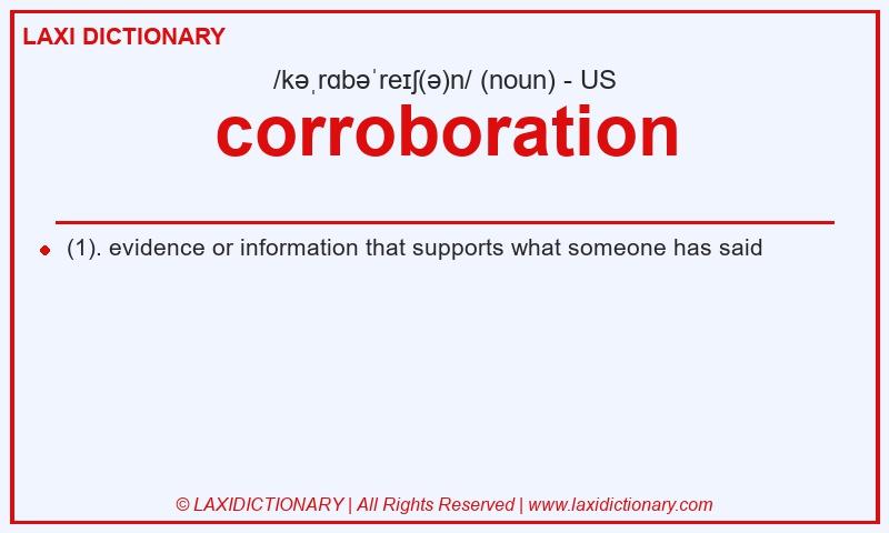 Definition corroboration in American English