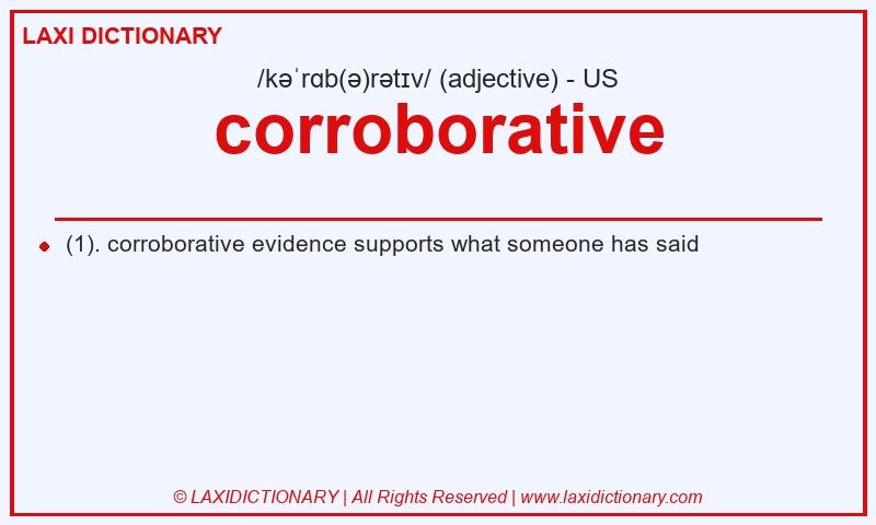 Definition corroborative in American English