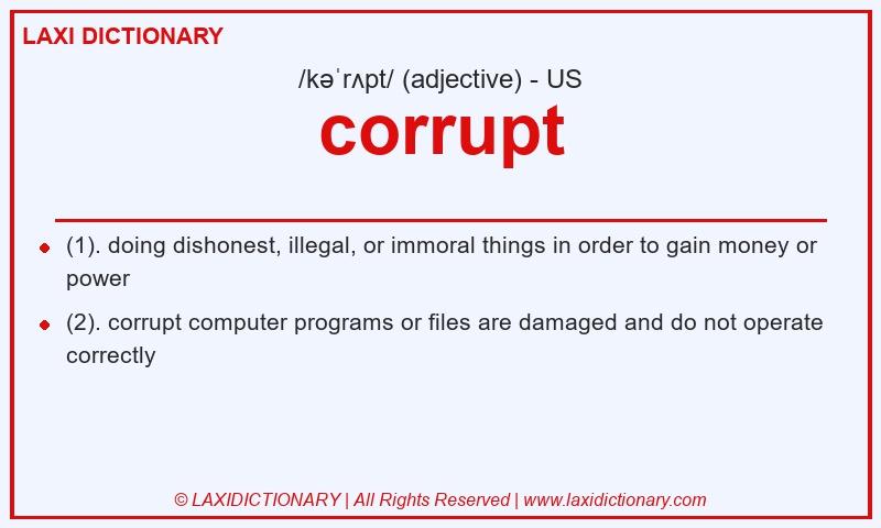 Definition corrupt in American English