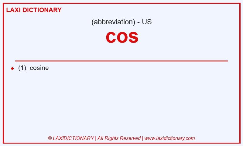 Definition cos in American English