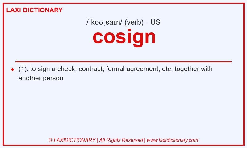 Definition cosign in American English