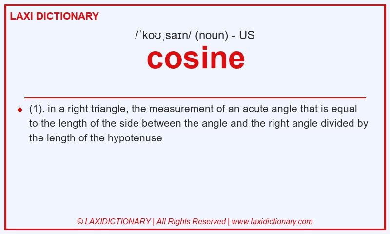 Definition cosine in American English