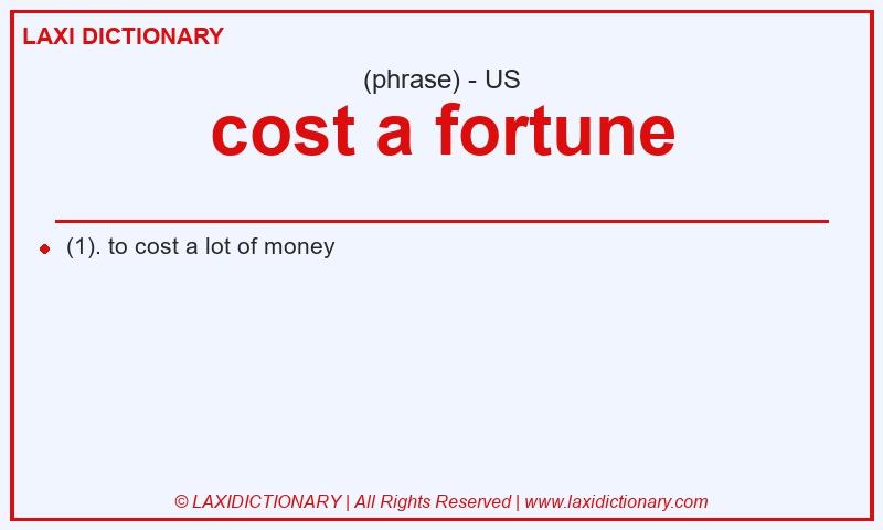 Definition cost a fortune in American English