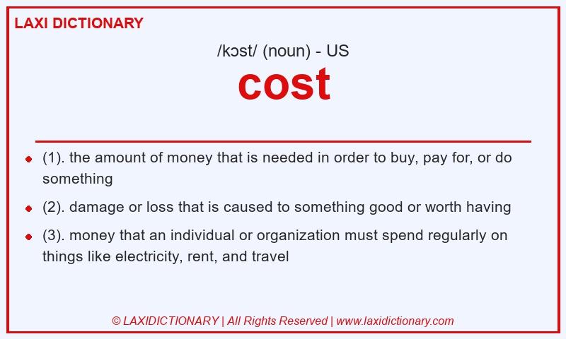Definition cost in American English