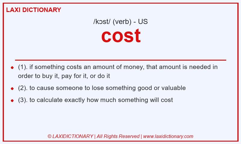 Definition cost in American English