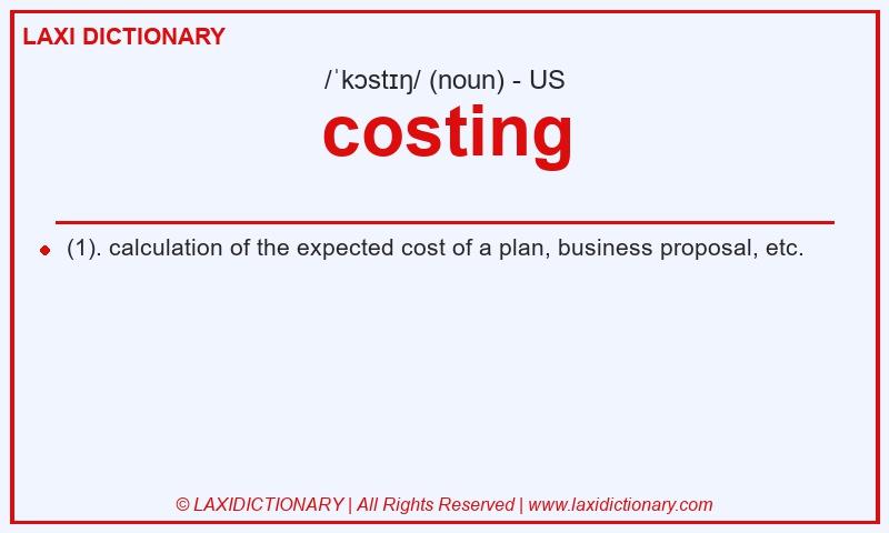 Definition costing in American English