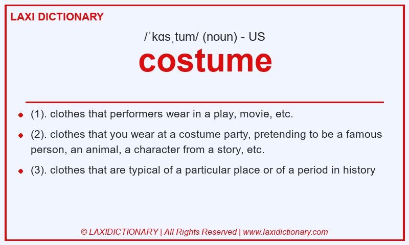 Definition costume in American English
