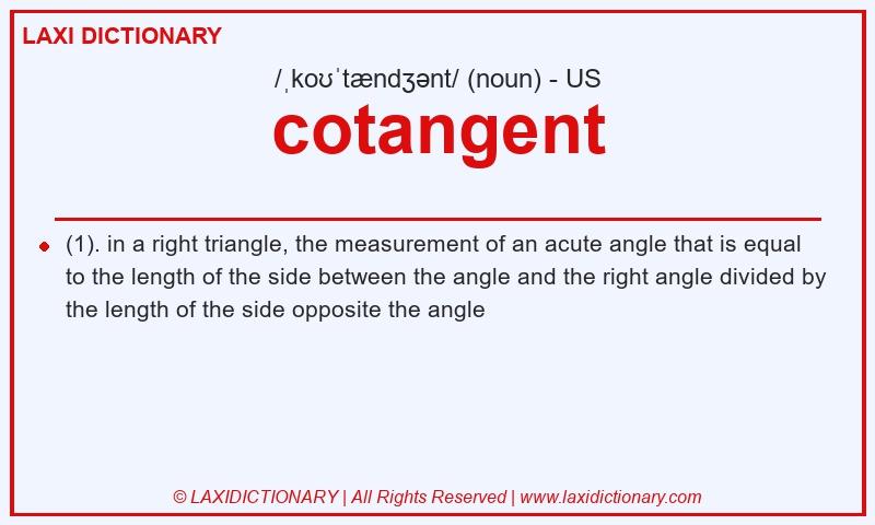 Definition cotangent in American English