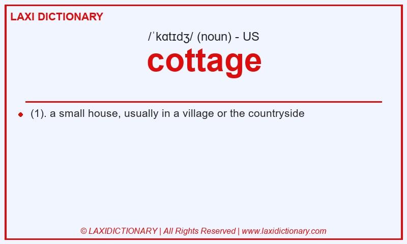 Definition cottage in American English