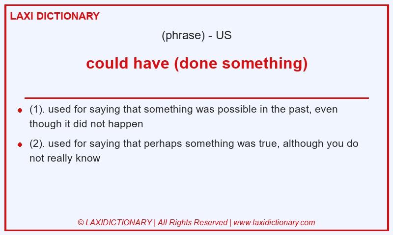 Definition could have (done something) in American English